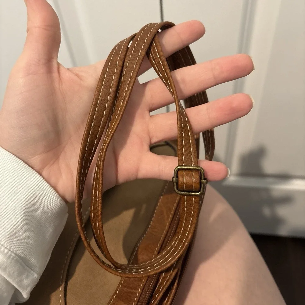 BOC Born Concept‎ Faux Leather Crossbody Bag Purse Tan Brown